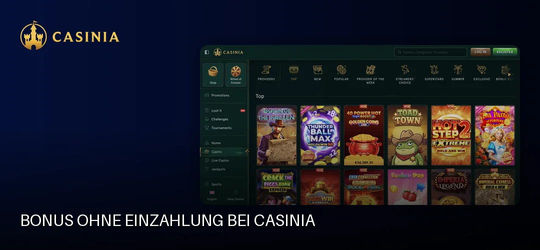 Casinia promotional banner